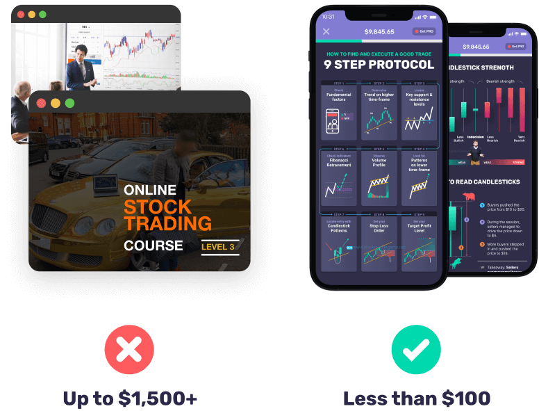 Trading course app vs online courses